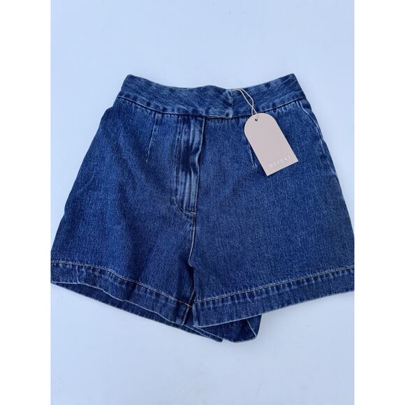 Meshki Abel Denim Shorts Dark Blue NWT Small - Picture 1 of 5